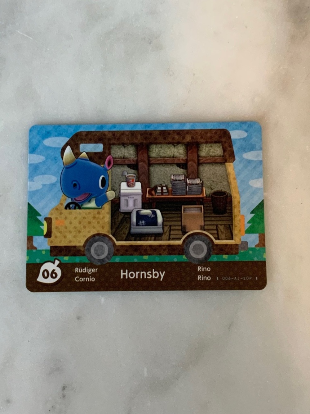 Hornsby 06 Animal Crossing Welcome Home Amiibo card RV series mint new unscanned